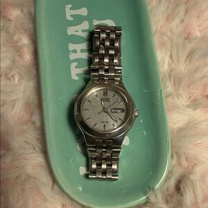 CItizen ecodrive Silver Tone Watch with Day-Date Display